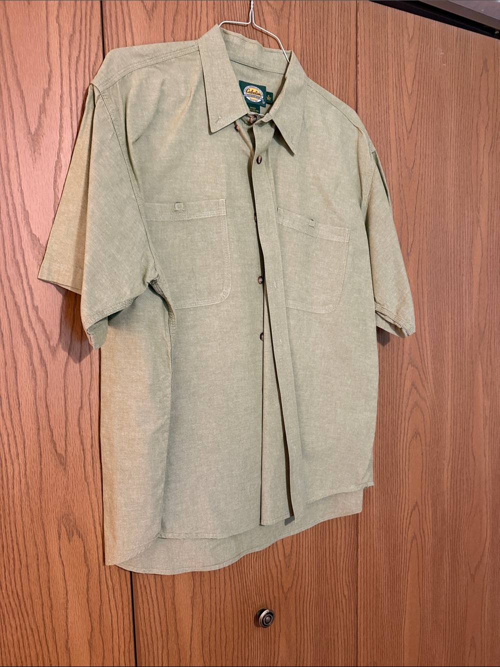 Cabela's Light Sage Green Short-Sleeve Button-Down Shirt